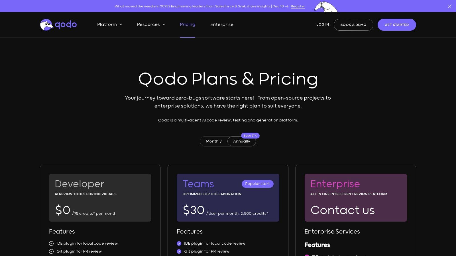 Qodo (formerly CodiumAI) – Multi-agent AI code review and testing