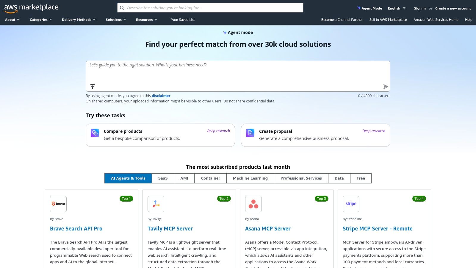 AWS Marketplace (SAST product listings)