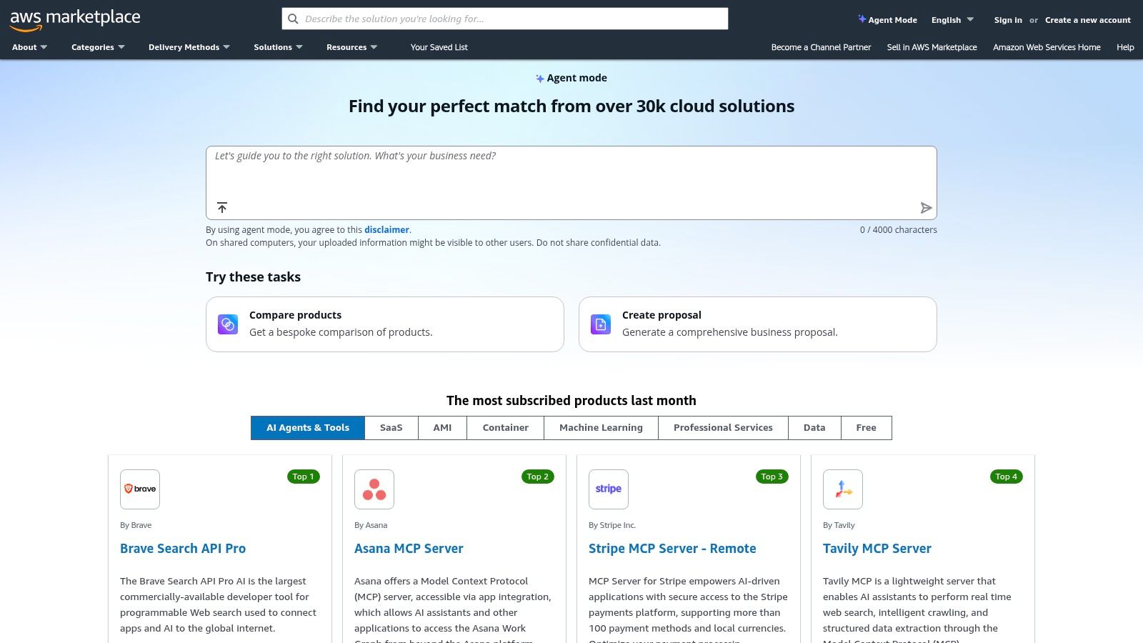 AWS Marketplace (curated listings for automated code review)