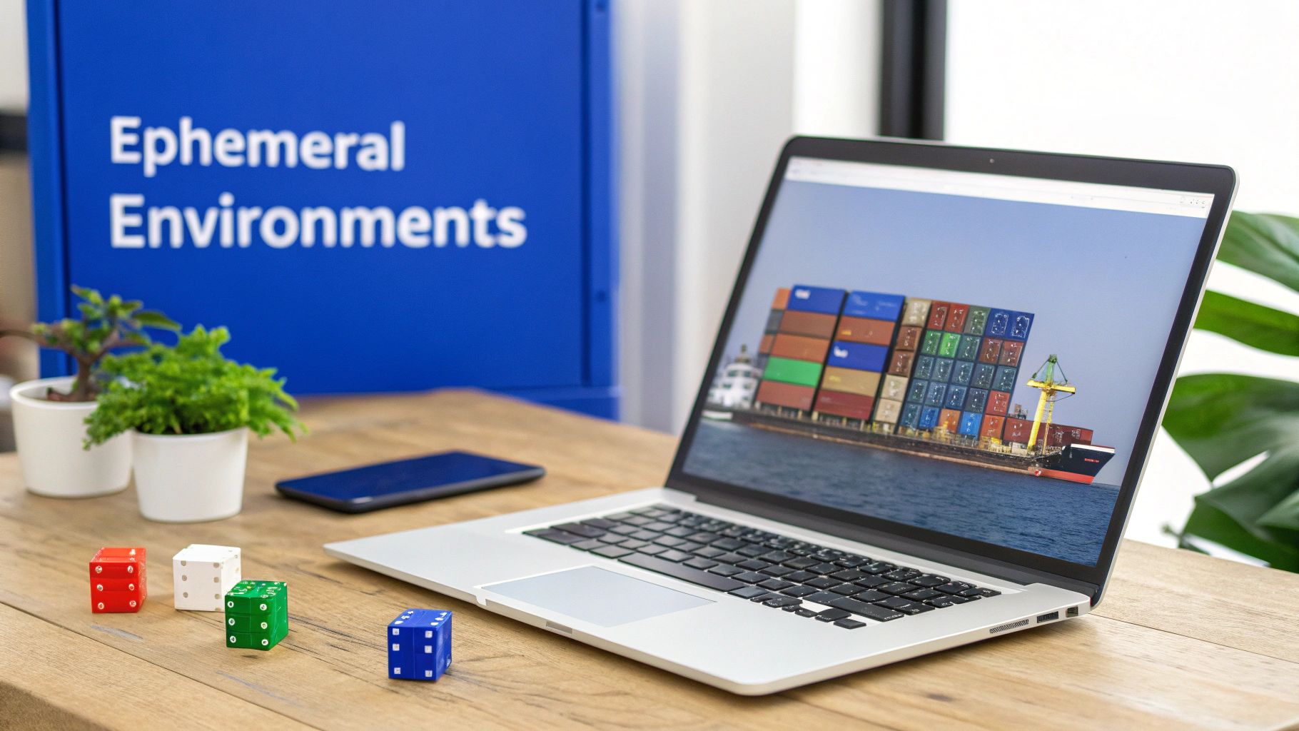 A developer working in a focused, modern coding environment with abstract data streams visible.